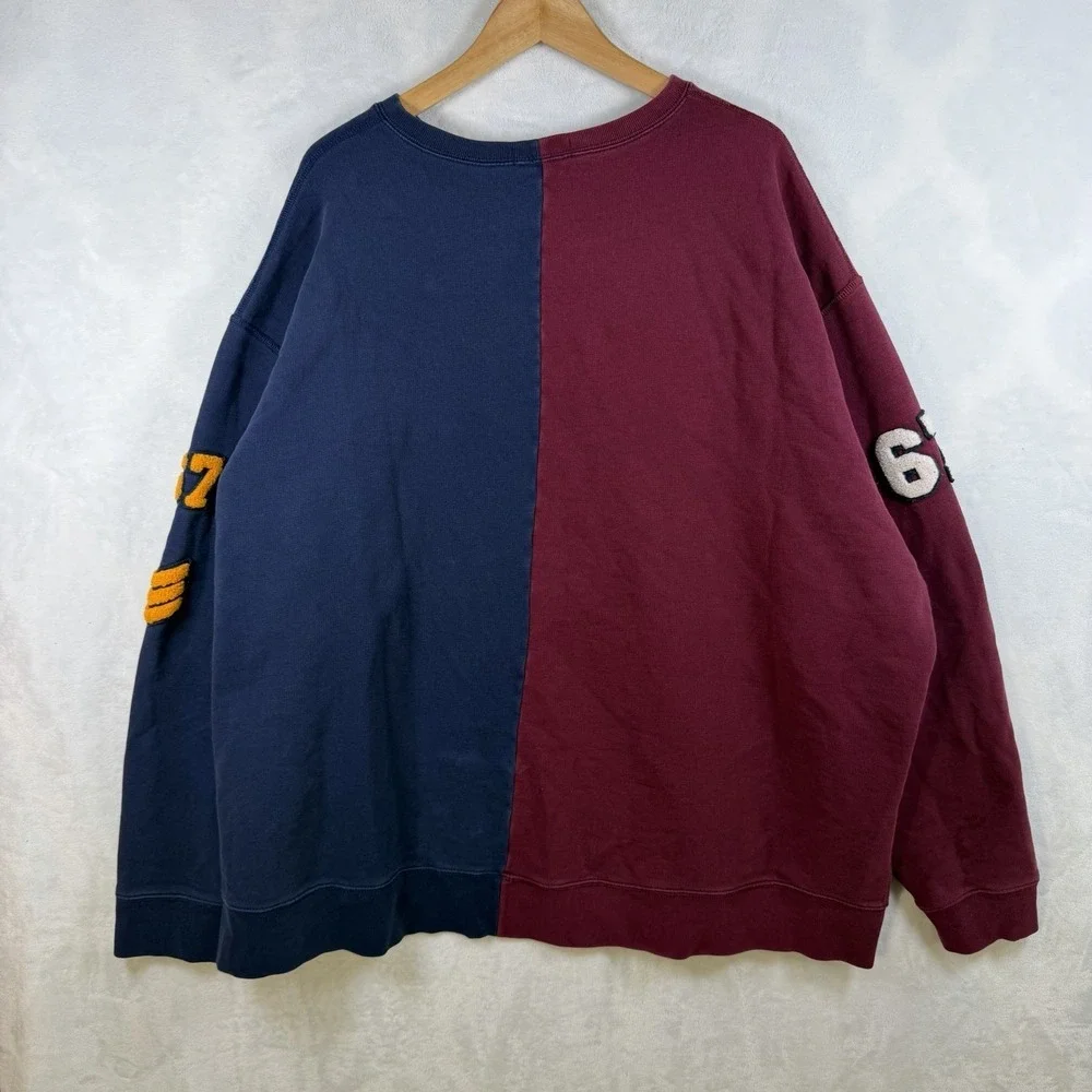 Polo Ralph Lauren P Wing Patch Varsity Colorblock Sweatshirt Mens 3XB Big & Tall